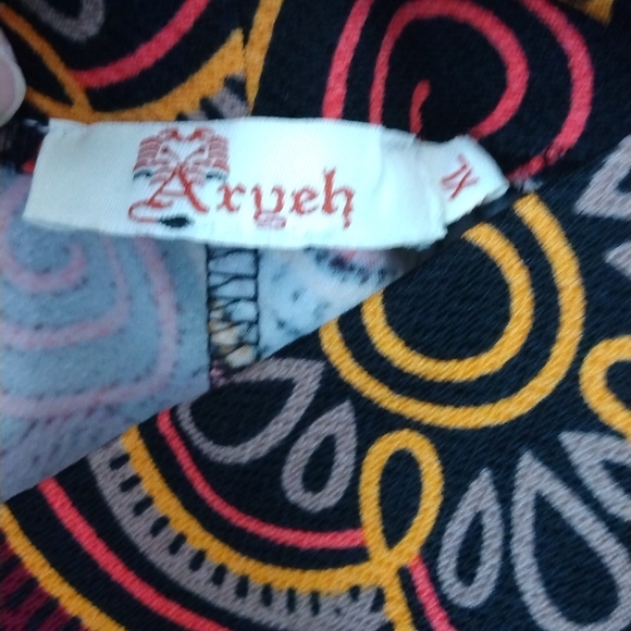 Aryeh Black and Orange Bell Bottom Pants XL Palazzo Wide Leg Stretchy - Picture 3 of 4